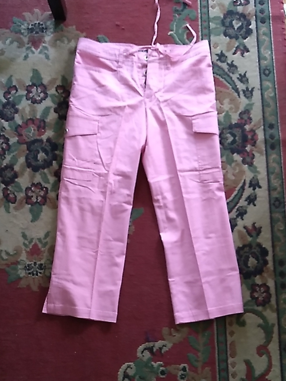 Straight-Leg Pink Cargo Pants for Women